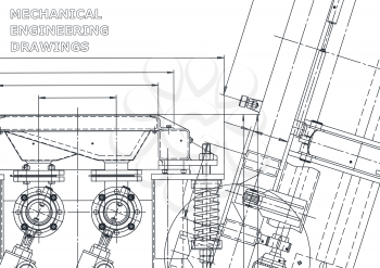 Blueprint. Vector illustration. Computer aided design system