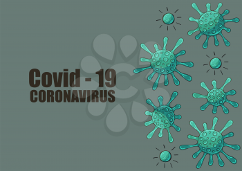 Pandemic medical health risk concept. Bacteria, germs microorganis, virus cell. Vector background for inscriptions in hand draw style