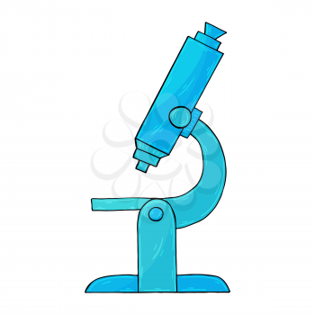Medical icon. Vector illustration in hand draw style. Image isolated on white background. Medical instrument. Microscope