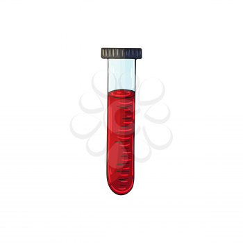 Medical icon. Vector illustration in hand draw style. The image is isolated on a white background. Medical tools. Test tube
