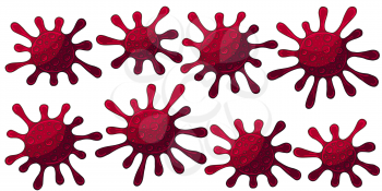 Vector of viruses on white background. Bacteria, germs microorganis, virus cell. Coronavirus. Virus. Icons set. COVID-2019