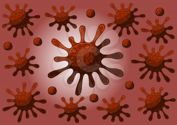 Vector of viruses on white background. Bacteria, germs microorganis, virus. Coronavirus. Icons set