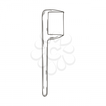 Outline Medical icon. Vector illustration in hand draw style. Image isolated on white background. Medical instrument. Floss toothpick