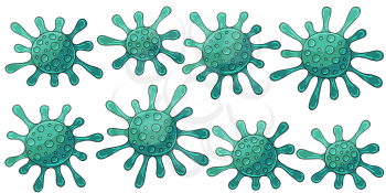 Bacteria, microorganis Icons set Outbreak coronavirus