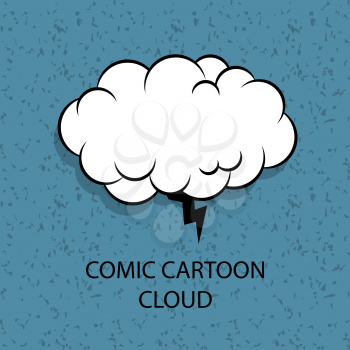 Comic book cartoon funny text dialog empty cloud lightning. For sale banner. Abstract creative hand drawn vector colored blank bubble. Comic speech balloon background pop art style. Vintage texture.