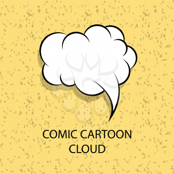 Comic book cartoon funny text dialog empty cloud. Comic speech balloon background pop art style. Vintage texture. For sale banner. Abstract creative hand drawn vector colored blank bubble. 