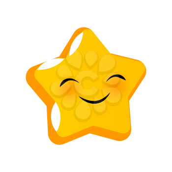 Emotional faces star cute smiles. Vector illustration smile icon. Face emoji yellow icon. Smile cute funny emotion face isolated background. Feelings, expression for message, sms.