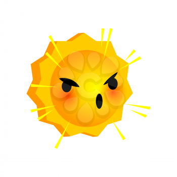 Vector illustration scream sunny smile icon. Face emoji yellow icon. Smile cute funny emotion face on isolated background. Happy feelings, expression for message, sms.