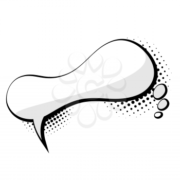 Blank template comic text speech abstract cloud bubble. Halftone dot background style pop art. Dialog empty space. Creative composition idea conversation comics book sketch explosion sudden burst