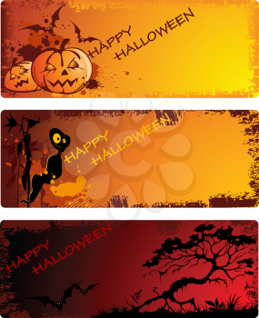colored vector Halloween banners 
