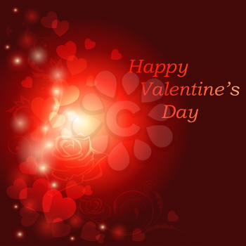 Valentine's Day greeting card with hearts