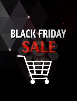 Abstract background for Black Friday sale. Black geometric background.