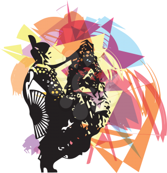 Abstract flamenco woman dancer. Vector illustration