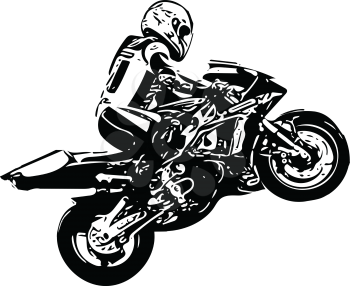 abstract ilustration of Extreme motocross racer by motorcycle