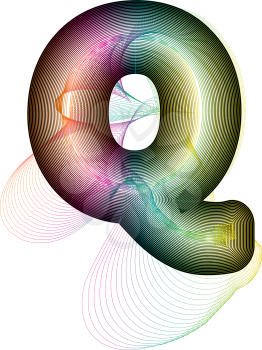 Abstract colorful Letter Q. Vector Illustration