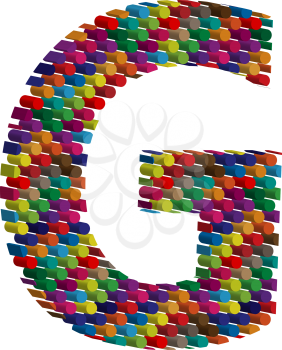 Colorful three-dimensional font letter G