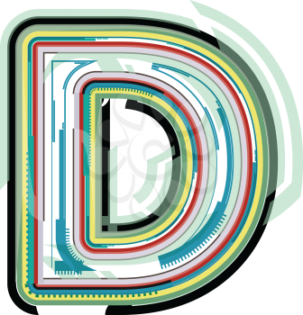 Abstract colorful Letter D