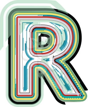 Abstract colorful Letter R