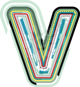 Abstract colorful Letter V