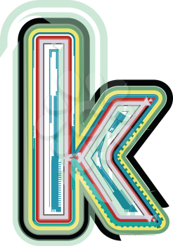 Abstract colorful Letter k