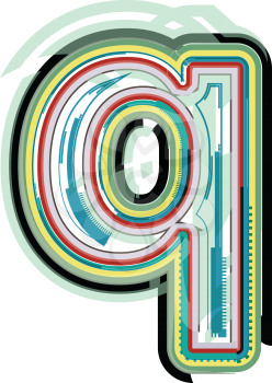 Abstract colorful Letter q