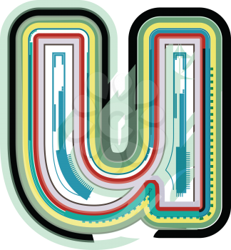 Abstract colorful Letter u