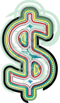 Abstract colorful Dollar sign
