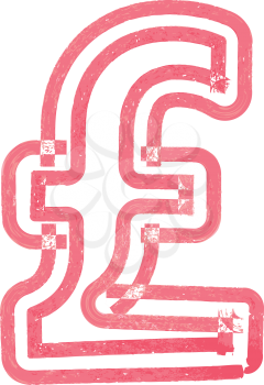 Abstract pound Symbol made with red marker vector illustration