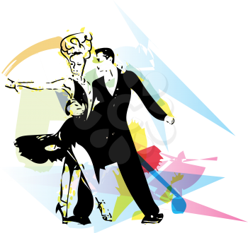 Abstract illustration of Latino Dancing couple 