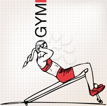 Illustration of Athletic woman exercising