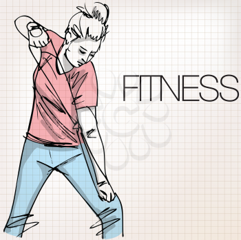 Illustration of woman exercising with a resistance rope