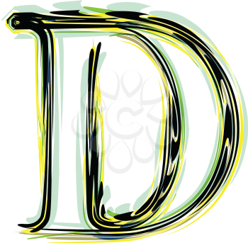 font illustration letter D