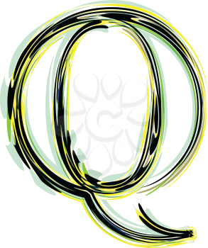 font illustration letter Q