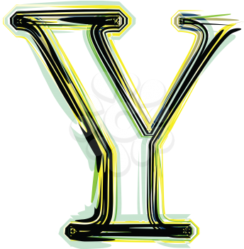 font illustration letter Y