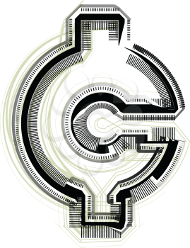 technological font cent symbol