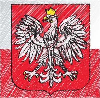 Polan coat of arms, vector illustration