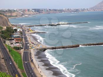 Shot of the Green Coast beach in Lima-Peru. May 2015