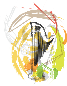 Abstract harp vector illustration