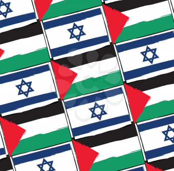 ISRAEL and PALESTINE flags or banner vector illustration