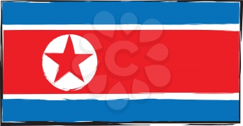 abstract NORTH KOREA flag or banner vector illustration