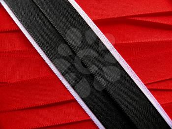Trinidad and Tobago flag or banner made with red and white ribbons