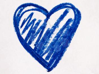 BLUE heart shape on white background
