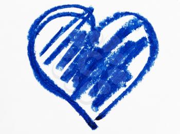 BLUE heart shape on white background