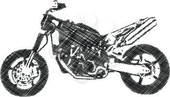 abstract ilustration of motorcycle on black