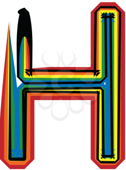 Colorful Grunge Font LETTER H
