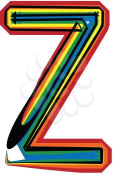 Colorful Grunge Font LETTER Z