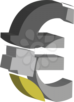 Colorful three-dimensional EURO Symbol