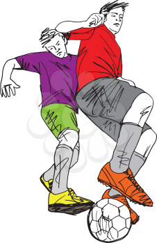 Sketch of Footbal player illustration