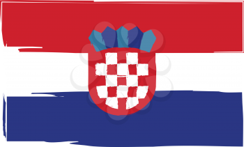 Grunge Croatia flag or banner vector illustration