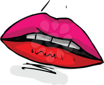 Lips of woman sketch illustration